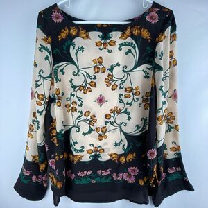 Anthropologie Maeve Florence Blouse Sz 10 Floral 100% Silk Beteau Floral Spring